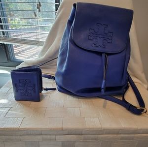 Tory burch backpack with wallet